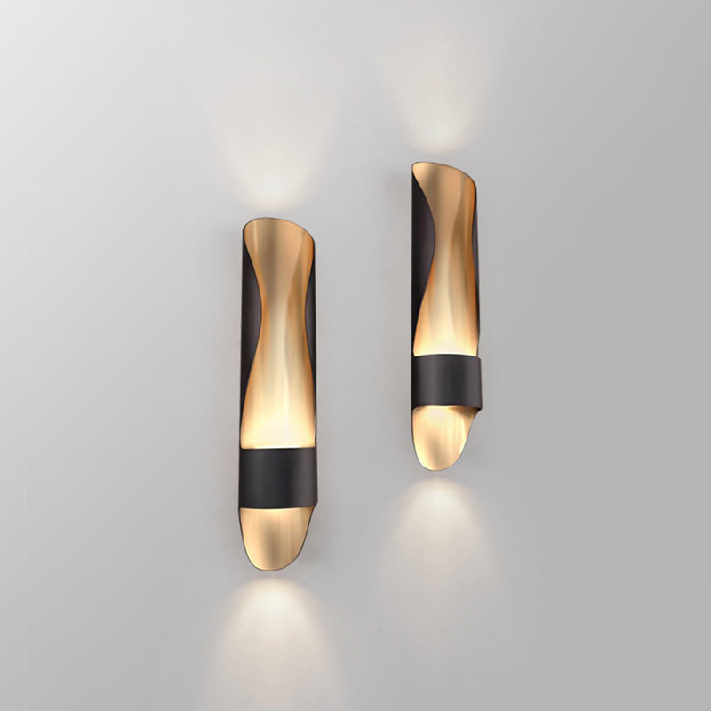 Lisslune | Twisted Tube Wall Lamp Sconces Contemporary Metal LED Black Wall Lighting Ideas