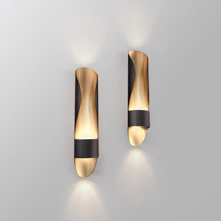 Lisslune | Twisted Tube Wall Lamp Sconces Contemporary Metal LED Black Wall Lighting Ideas