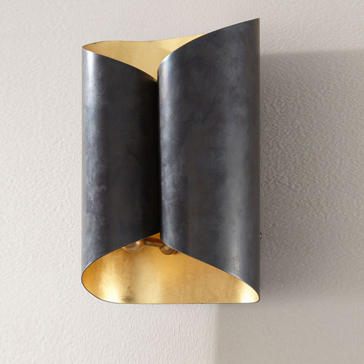 Skørter | Twist Wall Mount Light Fixture Minimalistic 2 Lights Metal Wall Lamp Sconces for Veranda