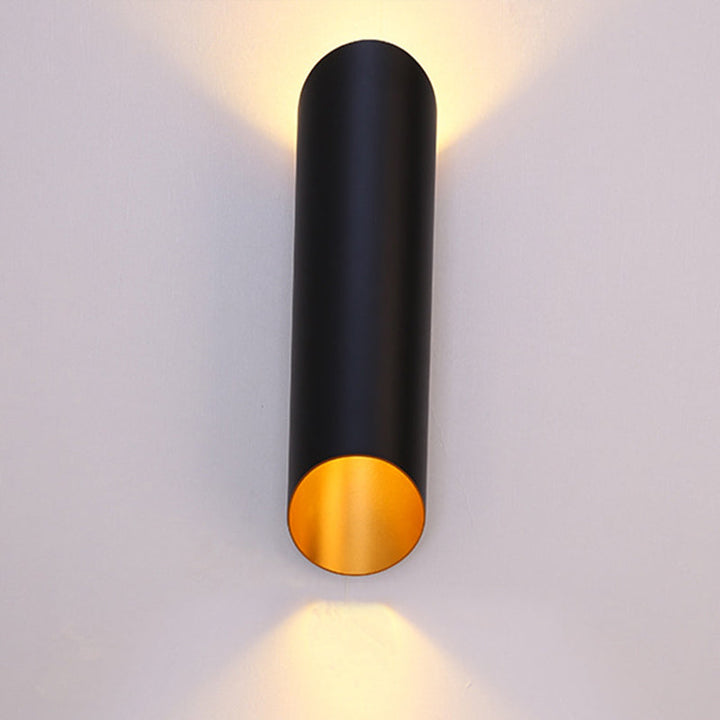 Lisslune | Minimal Oblique Tube Wall Lamp Aluminum 2 Lights Corridor Wall Light in Black