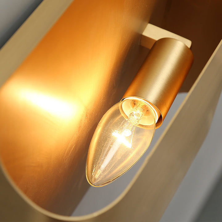 Lisslune | Modernism Cut Geometry Wall Lamp Metal LED Wall Lighting in Gold for Nightstands