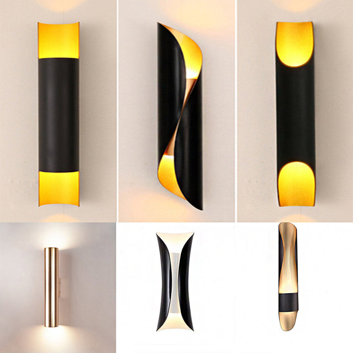 Lisslune | Tubular Nightstand Wall Lighting Ideas Metal Modern Style Wall Mounted Lamp in Black
