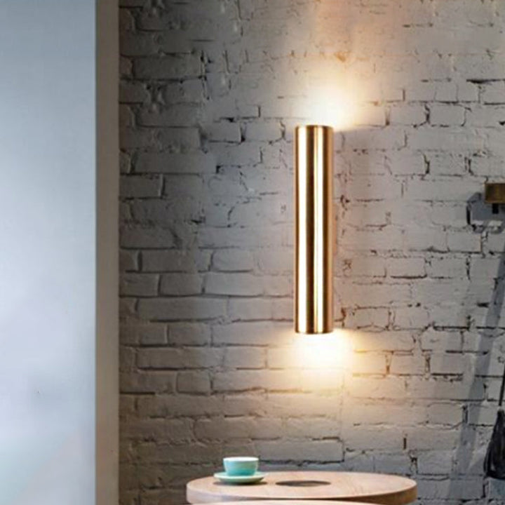 Lisslune | Tubular Nightstand Wall Lighting Ideas Metal Modern Style Wall Mounted Lamp in Black