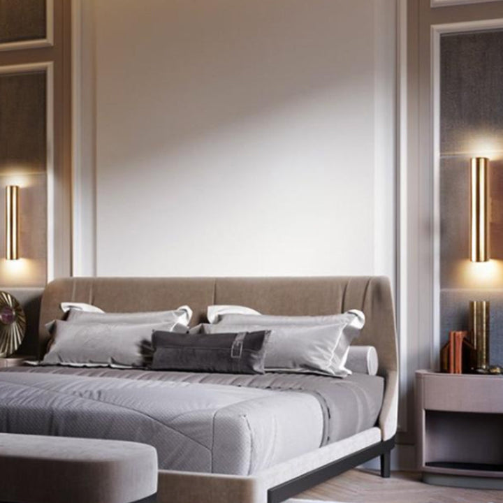 Lisslune | Tubular Nightstand Wall Lighting Ideas Metal Modern Style Wall Mounted Lamp in Black