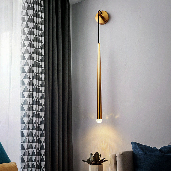 Skørter | Living room LED wall lighting Nordic Gold Crystal wall lamp Wall lamp with conical metal diffuser