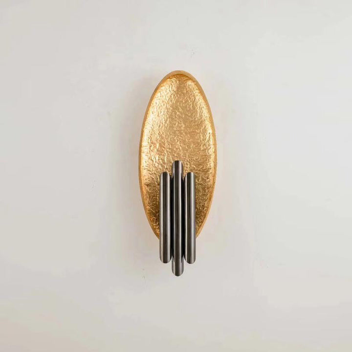 Lisslune | Tube Iron Wall Mount Lighting Modern 2-Light Wall Lamp Wall Light with Oval Foil Backplate