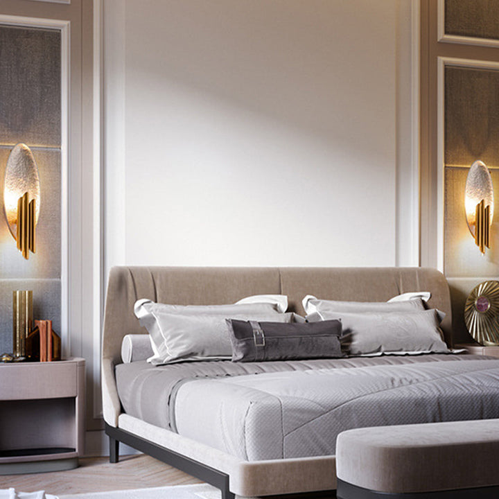 Lisslune | Tube Iron Wall Mount Lighting Modern 2-Light Wall Lamp Wall Light with Oval Foil Backplate