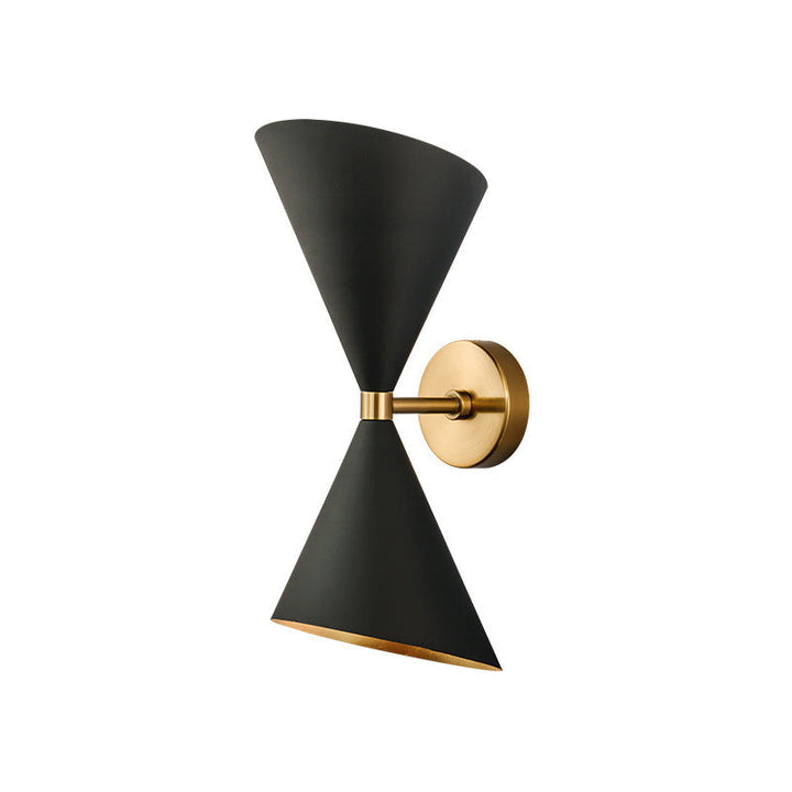 Lisslune | HourGlass Wall Light Modern Metal 2 Bulbs Black Wall Light
