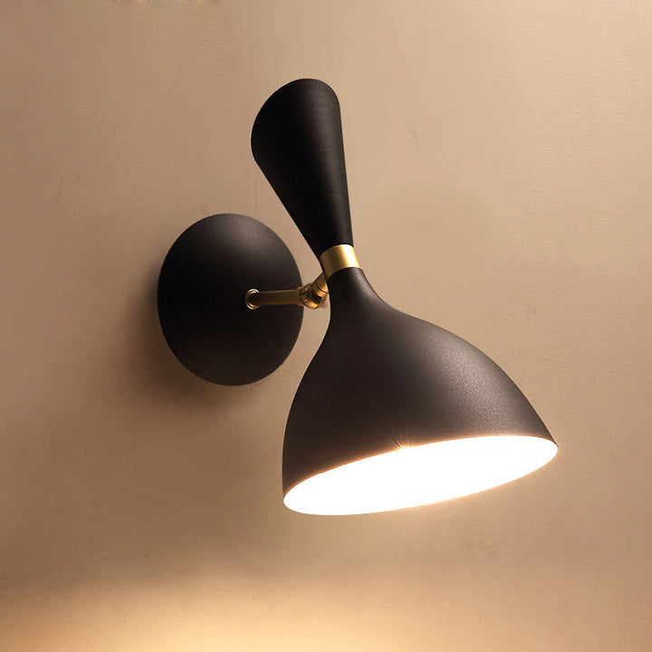 Lisslune | Simple 1-Light Wall-mounted Light Funnel Wall Light with Metal Shade for the Nightstand