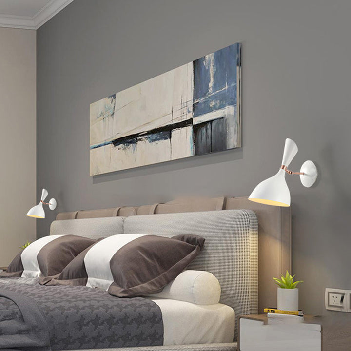 Lisslune | Simple 1-Light Wall-mounted Light Funnel Wall Light with Metal Shade for the Nightstand