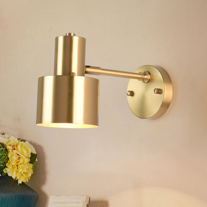 Lisslune | Metallic Geometry Wall Lamp Modernity 1 Bulb Wall Light in Brass for Dining Room
