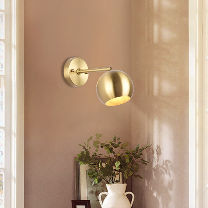 Lisslune | Metallic Geometry Wall Lamp Modernity 1 Bulb Wall Light in Brass for Dining Room