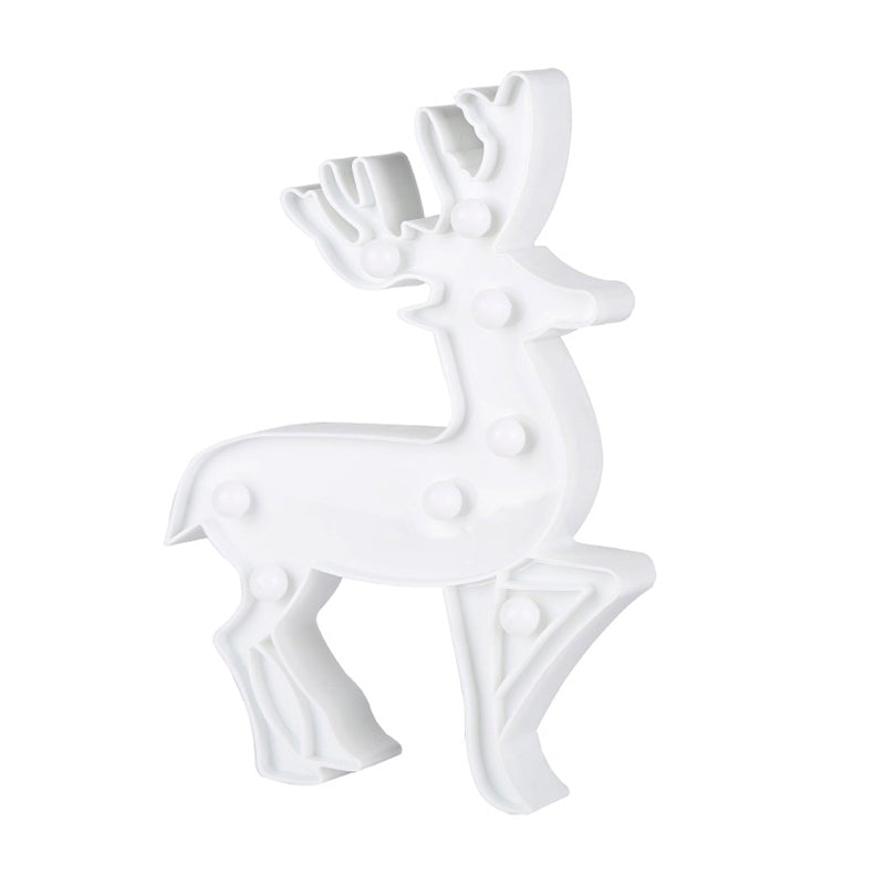 Lisslune | White Christmas Element Night Light Modern Style Battery LED Plastic Nightstand Lamp