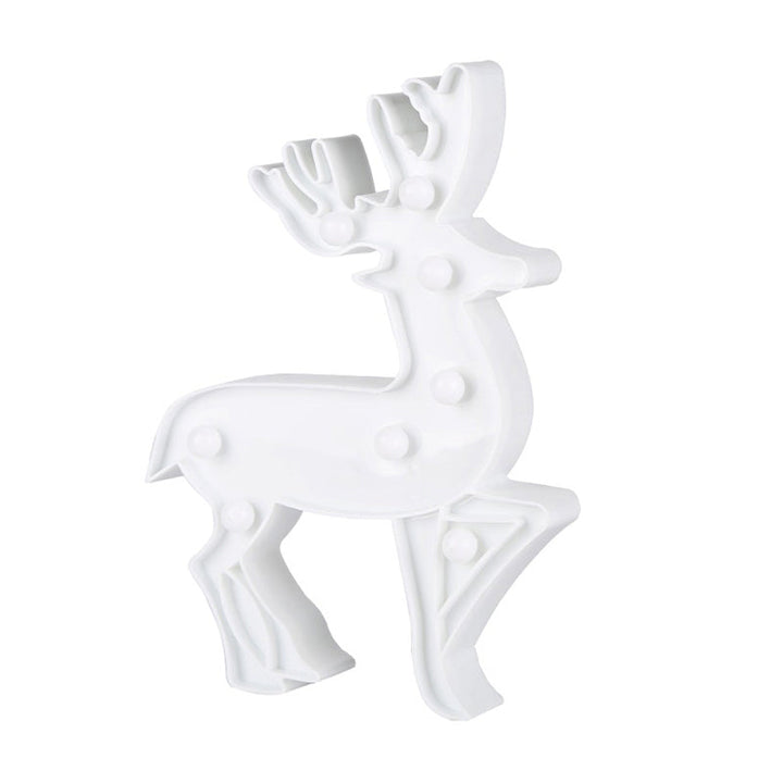 Lisslune | White Christmas Element Night Light Modern Style Battery LED Plastic Nightstand Lamp