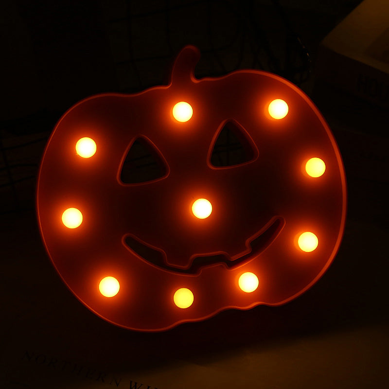 Skørter | Halloween Pumpkin Plastic Night Light Modern LED Orange Wall Night Lamp for Bedroom