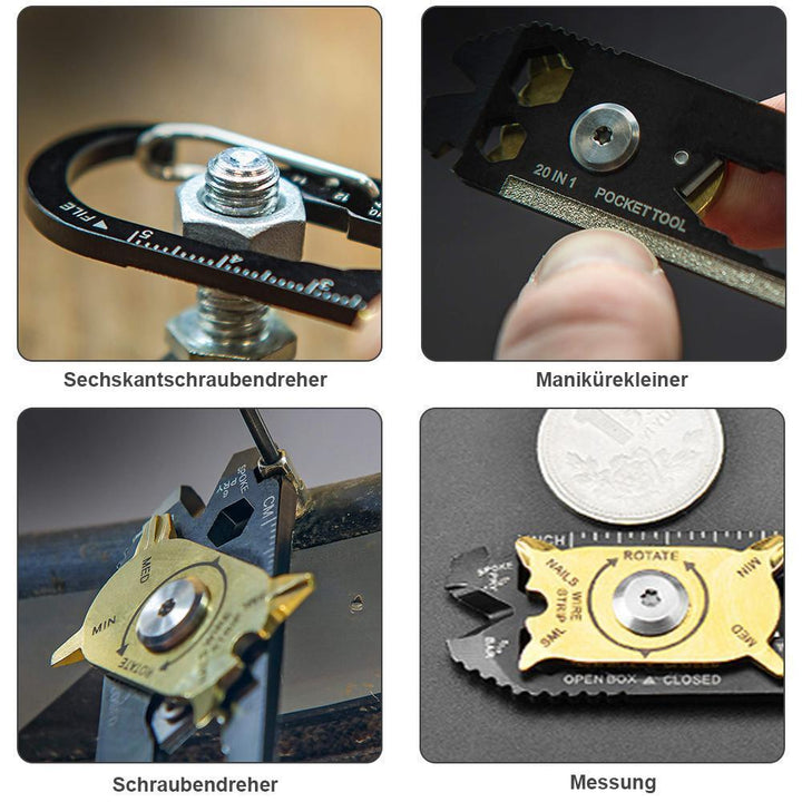 Lisslune | 20 in 1 Multi-function carabiner made of stainless steel
