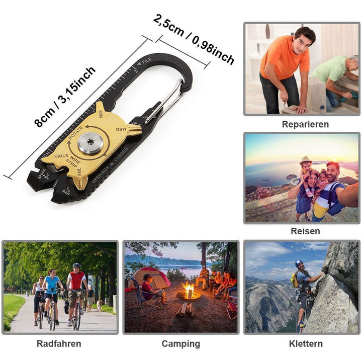 Lisslune | 20 in 1 Multi-function carabiner made of stainless steel