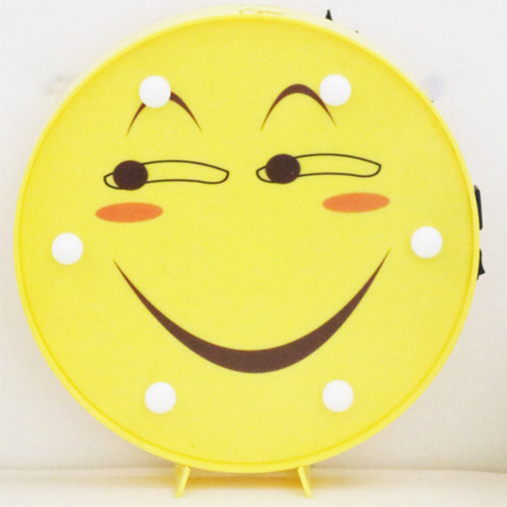 Skørter | Funny Emoji Expression Wall Light Modern Plastic Battery LED Yellow Nightstand Lamp