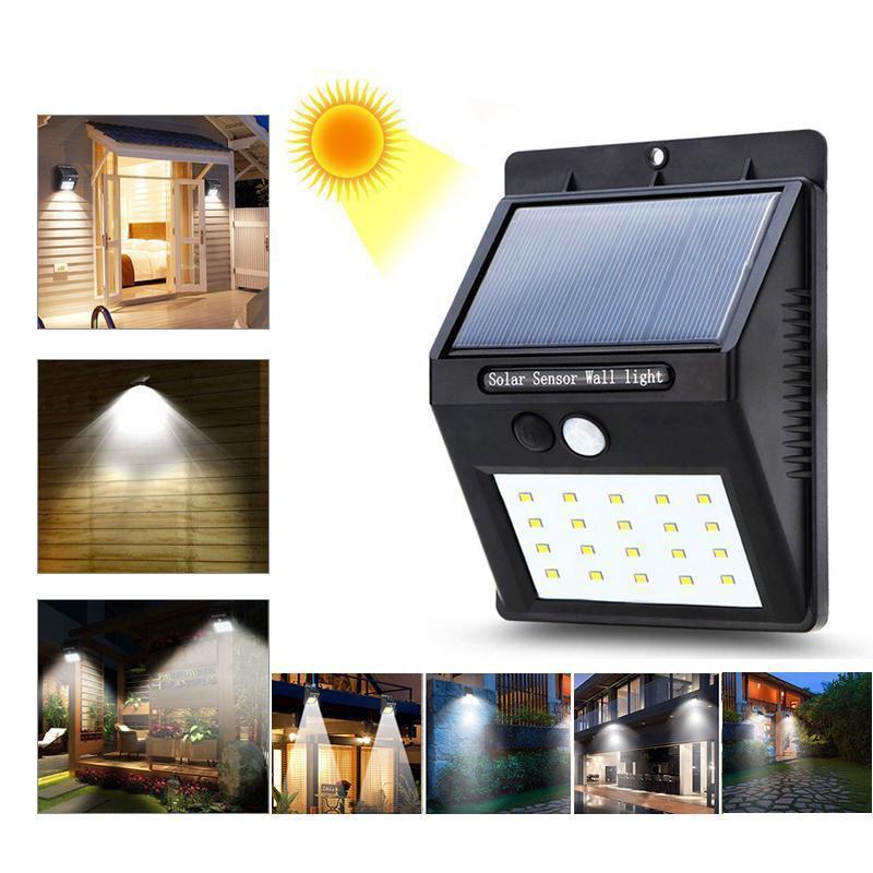 Lisslune | 20 LED Solar Lamps Outdoor, Super Bright Wall Light with Motion Sensor