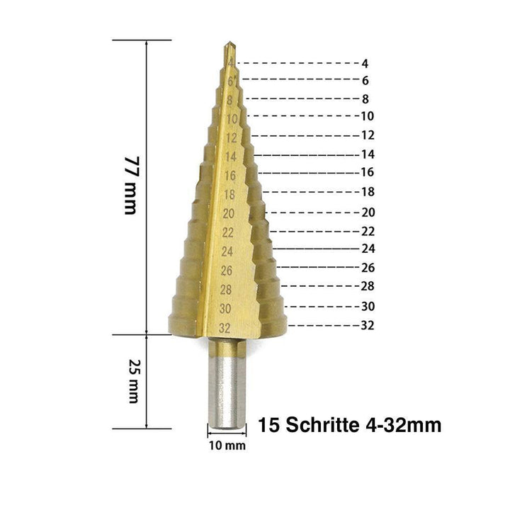 Lisslune | Titanium Step Drill (3 Pieces)