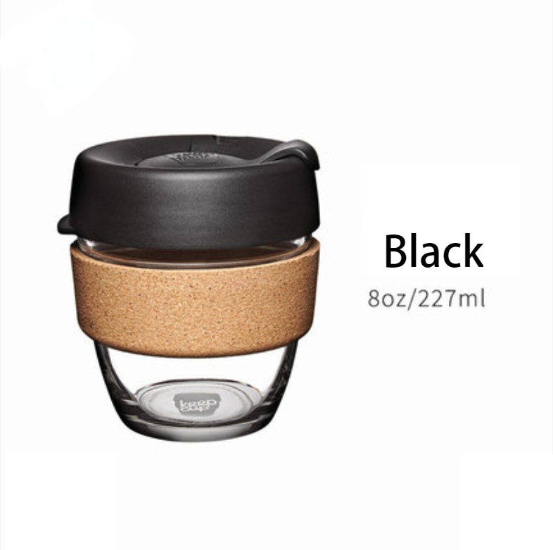 Lisslune | Reusable & Portable Glass Coffee Cup With Lid & Sleeve, For Home, Travel & More
