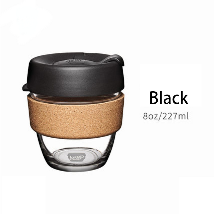 Lisslune | Reusable & Portable Glass Coffee Cup With Lid & Sleeve, For Home, Travel & More