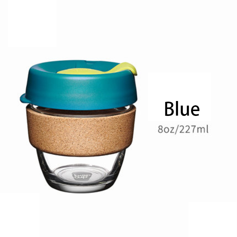 Lisslune | Reusable & Portable Glass Coffee Cup With Lid & Sleeve, For Home, Travel & More