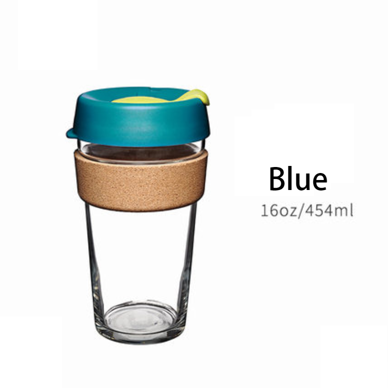 Lisslune | Reusable & Portable Glass Coffee Cup With Lid & Sleeve, For Home, Travel & More