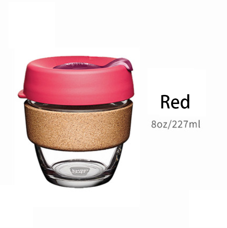 Lisslune | Reusable & Portable Glass Coffee Cup With Lid & Sleeve, For Home, Travel & More
