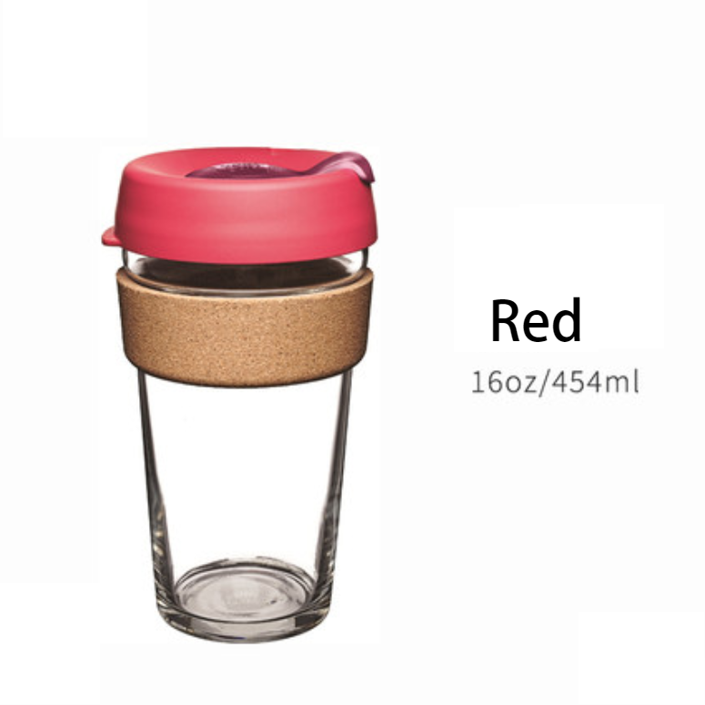 Lisslune | Reusable & Portable Glass Coffee Cup With Lid & Sleeve, For Home, Travel & More