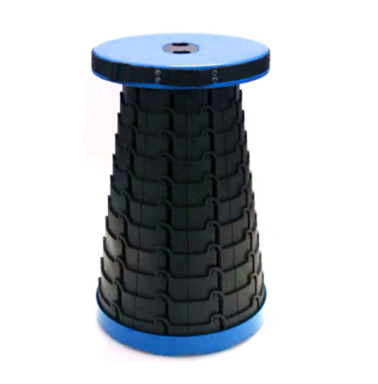 Lisslune | Portable & Lightweight Retractable Folding Stool, with Max Load 150Kg & Twelve Levels, for Fishing, BBQ, Outdoors, Indoors, Kitchen & More