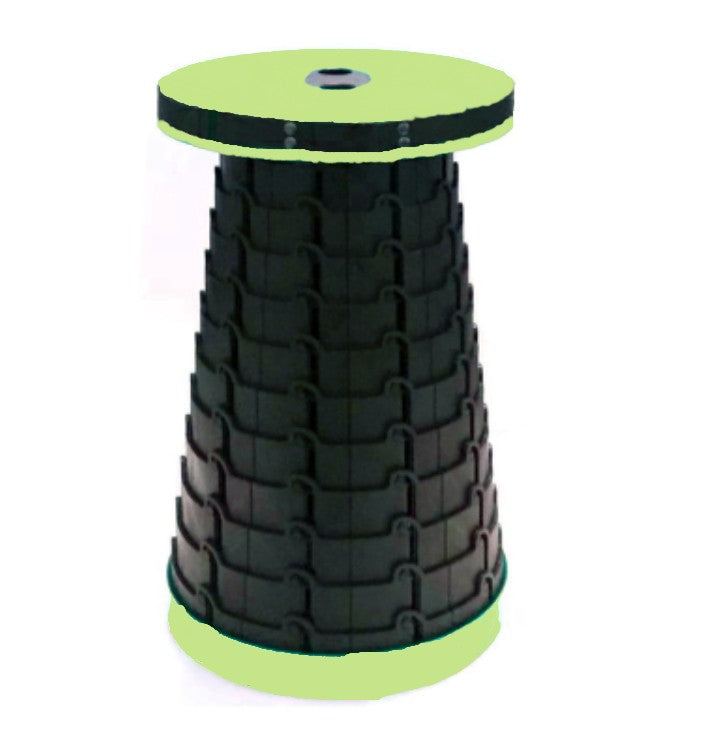 Lisslune | Portable & Lightweight Retractable Folding Stool, with Max Load 150Kg & Twelve Levels, for Fishing, BBQ, Outdoors, Indoors, Kitchen & More