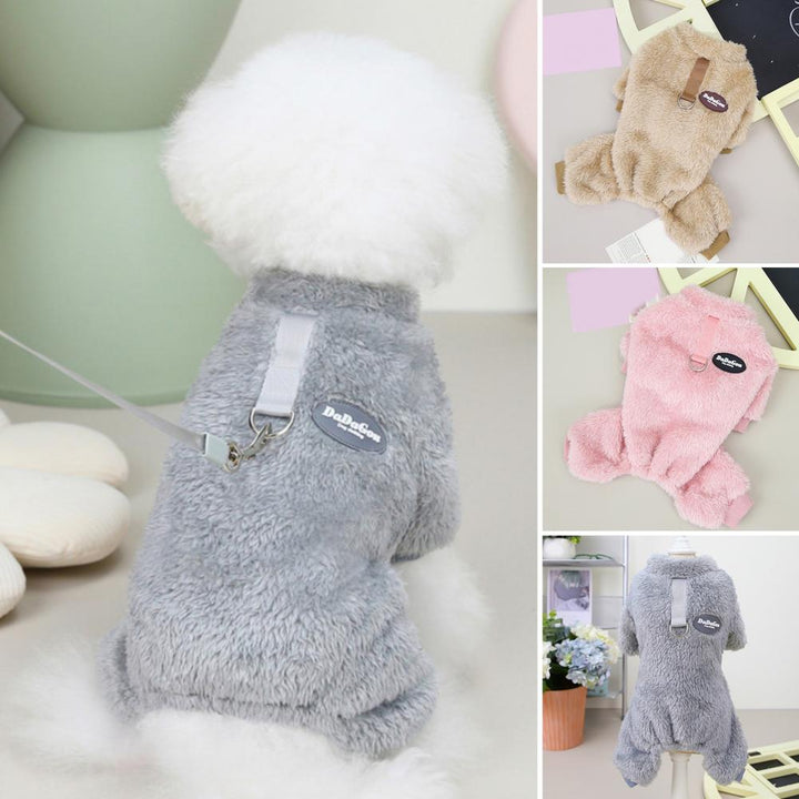 Lisslune | Fleece Pet Elastic Jumpsuit with Pull Ring