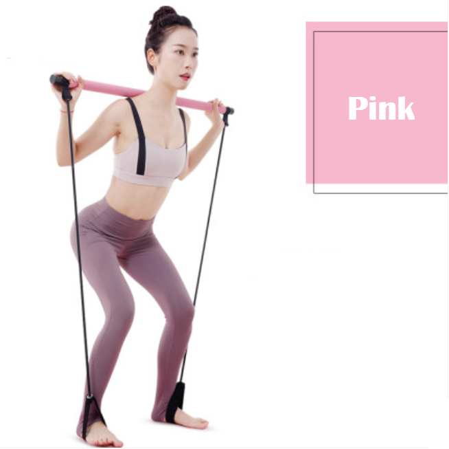 Lisslune | 8-in-1 Portable Pilates Bar Kit with Resistance Band, Foot Loop, Ideal for Home Total Body Workout, Gym, Weightlifting