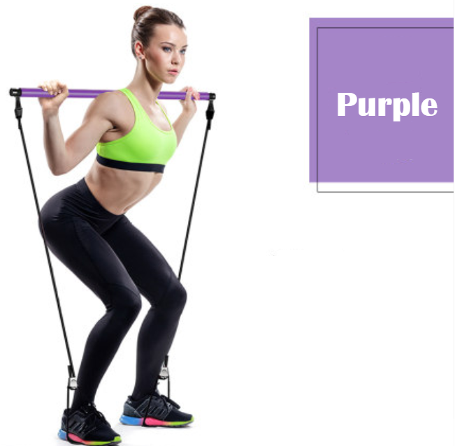 Lisslune | 8-in-1 Portable Pilates Bar Kit with Resistance Band, Foot Loop, Ideal for Home Total Body Workout, Gym, Weightlifting