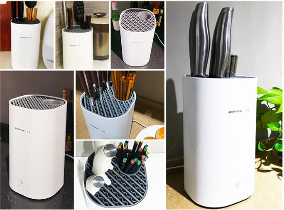 Lisslune | Automatic Intelligent Disinfection Drying Knife Holder with UV Disinfection, High-Temperature Drying, Large Capacity, Washable Module & Energy Saving