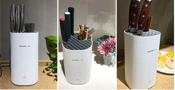 Lisslune | Automatic Intelligent Disinfection Drying Knife Holder with UV Disinfection, High-Temperature Drying, Large Capacity, Washable Module & Energy Saving
