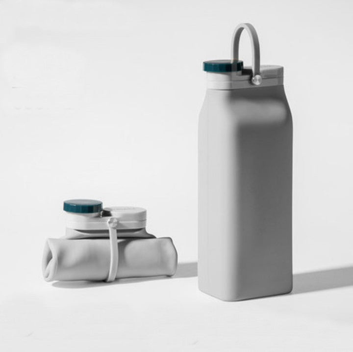 Lisslune | Portable Silicone Water Bottle, with High-Temperature Resistant Design, Easy to Clean, Foldable, Large Capacity and Food Grade Silicone, for Travel, Sports, Camping and More
