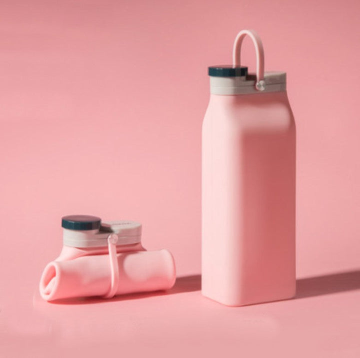 Lisslune | Portable Silicone Water Bottle, with High-Temperature Resistant Design, Easy to Clean, Foldable, Large Capacity and Food Grade Silicone, for Travel, Sports, Camping and More