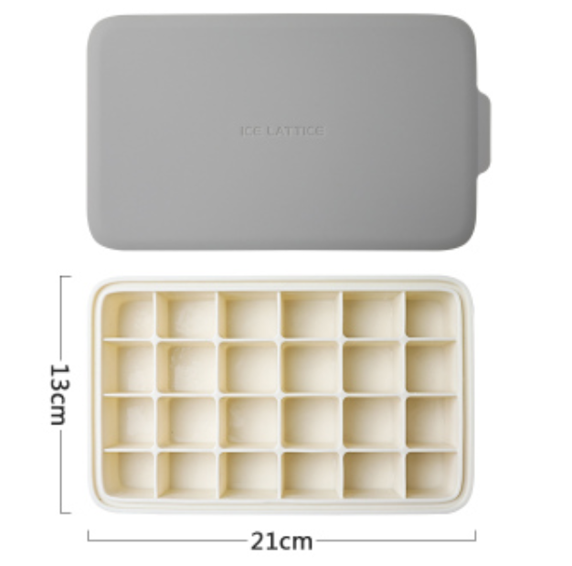 Lisslune | Silicone Ice Mold with 12 Hexagon or 24 Square Cavities, with Food Grade Silicone, Dustproof Lid, Dishwasher Safe and Easy to Demold