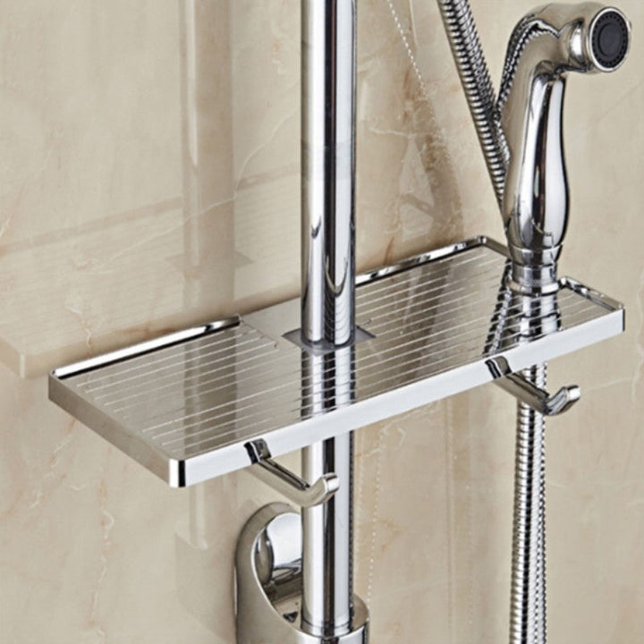 Lisslune | Adjustable Bathroom Shampoo Lotion Tray Holder Organizer Shelves, Punch-free, Easy to Install, Strong Load-Bearing, for Bathroom Storage