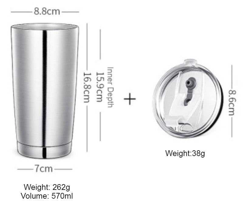 Lisslune | Stainless Steel Vacuum Insulation Travel Mug with Reusable Straw and Crystal Clear Lid, for Water, Coffee, Cold and Hot Beverage