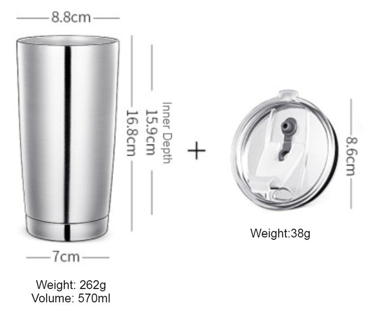Lisslune | Stainless Steel Vacuum Insulation Travel Mug with Reusable Straw and Crystal Clear Lid, for Water, Coffee, Cold and Hot Beverage
