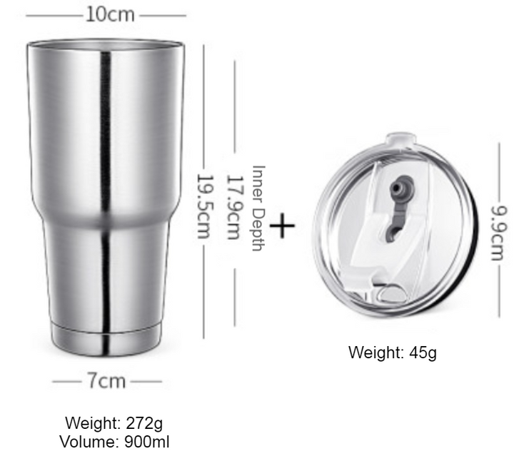 Lisslune | Stainless Steel Vacuum Insulation Travel Mug with Reusable Straw and Crystal Clear Lid, for Water, Coffee, Cold and Hot Beverage