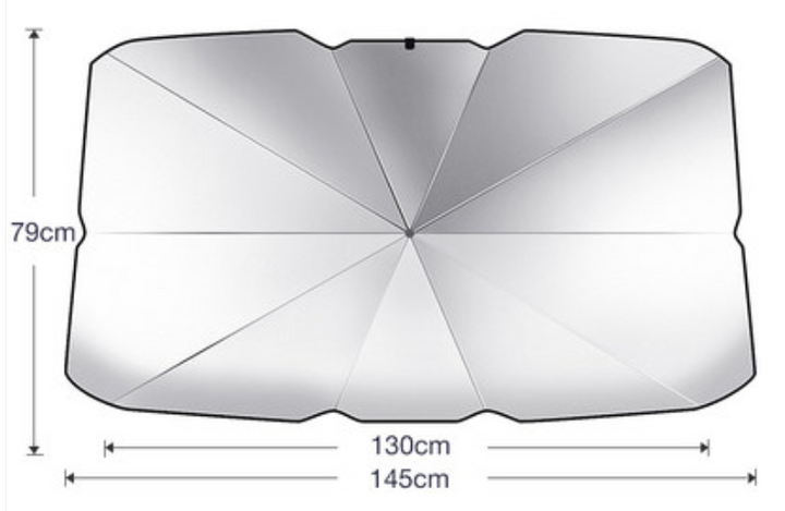 Lisslune | Foldable Car Windshield UV Protection Sunscreen Heat Insulation Umbrella, with Storage Bag, Suitable for Most Vehicles