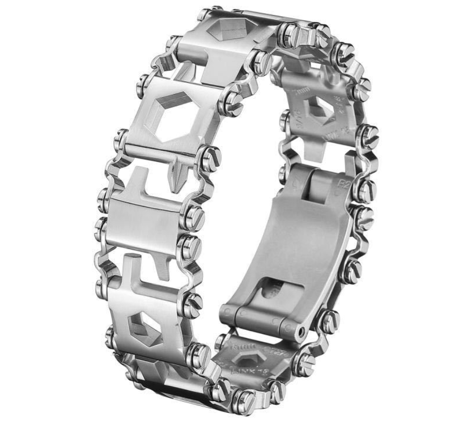 Lisslune | 29-in-1 Multifunctional Stainless Steel Watch Strap/Bracelet, with 29 Hidden Practical Tools, for Sailing, Travel, Camping & Hiking