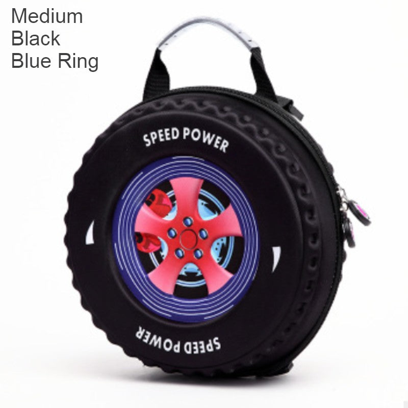 Lisslune | Cool 3D Racing Car Tire Backpack, for Preschool & Kindergarten, Boys & Girls