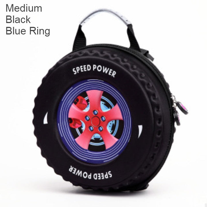 Lisslune | Cool 3D Racing Car Tire Backpack, for Preschool & Kindergarten, Boys & Girls