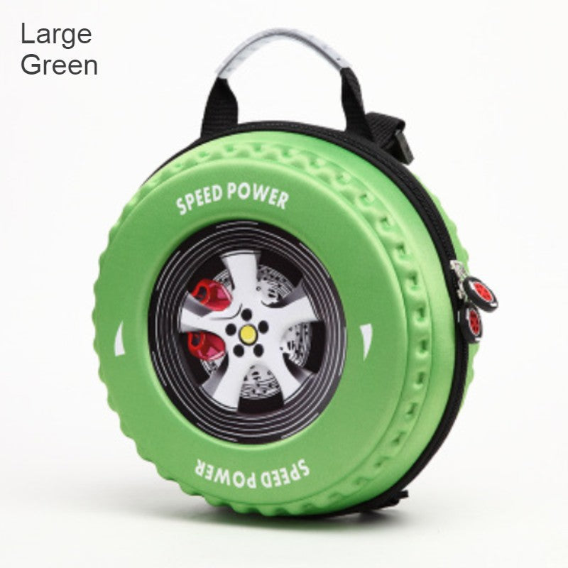 Lisslune | Cool 3D Racing Car Tire Backpack, for Preschool & Kindergarten, Boys & Girls