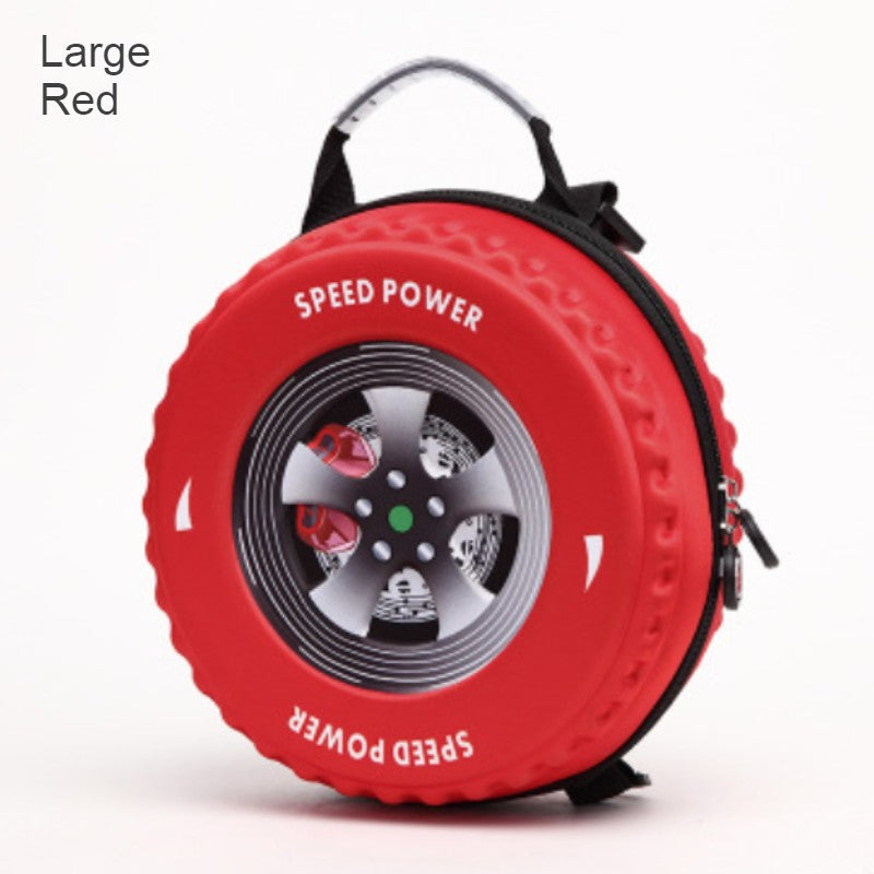 Lisslune | Cool 3D Racing Car Tire Backpack, for Preschool & Kindergarten, Boys & Girls